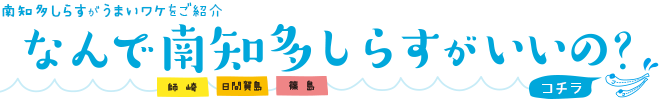 なんで南知多しらすがいいの？